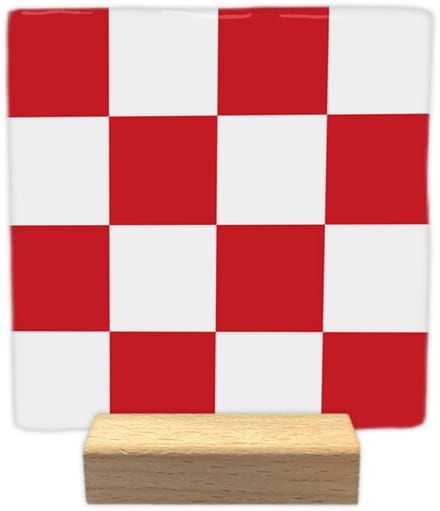 Brabant - Keramische decoratie tegel - incl. houten presenteerblok