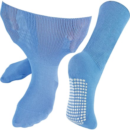 Dr.Socks - Extra brede oedeemsokken met grips - Blauw