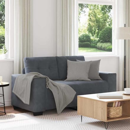 vidaXL - Loveseat - bank - 160x77x82 - cm - fluweel - donkergrijs