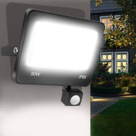 Waterdichte Led Buitenlamp met Bewegingssensor 50W Helder Wit Licht IP66