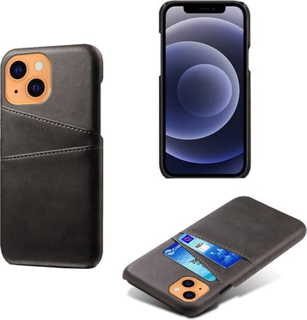 Back Cover met Opbergvakjes + PMMA Screenprotector voor iPhone 13 _ Zwart