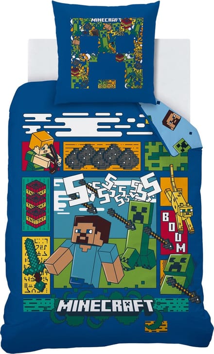 Minecraft Dekbedovertrek Update - Eenpersoons - 140 x 200 cm - Katoen