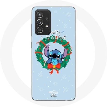 Coque pour Samsung Galaxy A52 Stitch neige joyeux Noël bleu