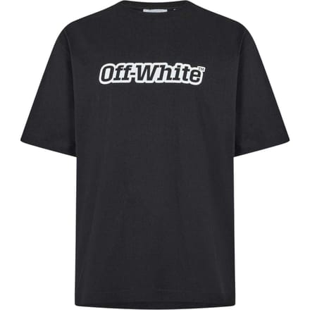 Off White Heren T-shirt met skate-print (Zwart, Wit)