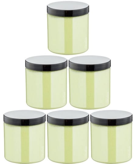 Scrubzout Fresh Ginger - 300 gram - Pot met zwarte deksel - set van 6 stuks - Hydraterende Lichaamsscrub