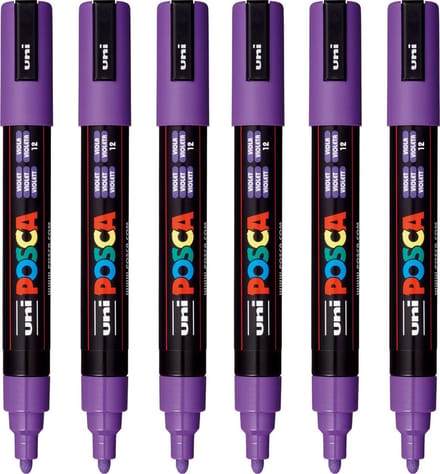 Posca - Verfstift posca pc5m m paars | 6 stuks