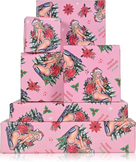 Cadeaupapier - Inpakpapier Vellen - Geschenken Inpakken - Grappig Kerst Design - 71 x 51 cm - Multicolor