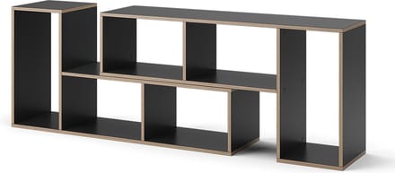 Vicco Tetrix Boekenrek – 112.8 x 56.4 cm Set van 2 Antraciet