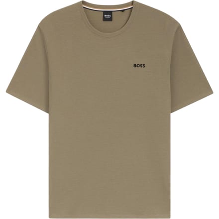 Boss Heren-T-shirt van wafelbreisel (Bruin)