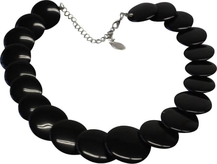 Behave - Statement Ketting - Zwart Acryl – 42 cm + 7 cm Verlengketting – Modern & Lichtgewicht Design