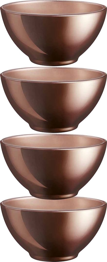 Luminarc Kommetjes/schaaltjes voor dessert/ontbijt - 2x - Glas - D13 x 6 cm - Chocolade bruin