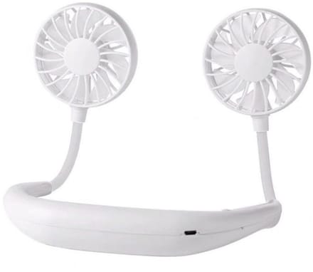 Nekventilator Persoonlijke draagbare ventilator USB-ventilator Mini oplaadbare kleine ventilator Nekbandventilator Handsfree draagbare sportventilator - Wit
