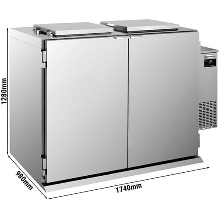 GGM Gastro Afvalkoeler - 2x 120l - koelaggregaat rechts zilver