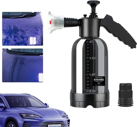 Schuimsproeier Auto - Schuim Gieter Hogedruk - Voertuig Reinigen - Handpomp Schuim - 2 Liter - Zwart