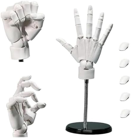 Handmodel - Flexibele hand - Tekenen en schetsen - Beweegbare gewrichten - 1:1 schaal - Grijs
