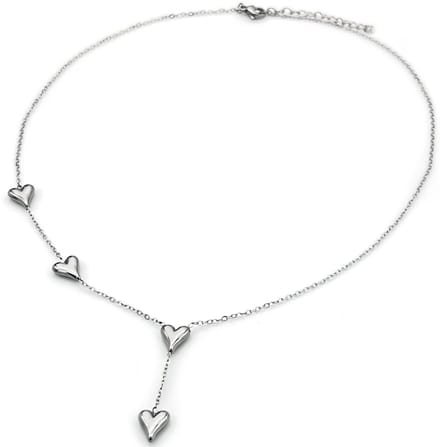 Ketting hartjes - RVS - 40-45 cm – valentijn – cadeau