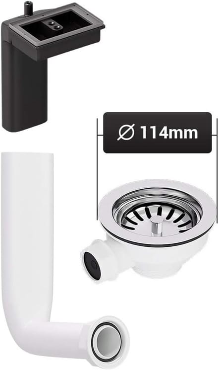 Gootsteen Zeef - Afvoer Plug - Keuken Afvoer - Met Overloop - 114 mm Diameter - Roestvrij Staal