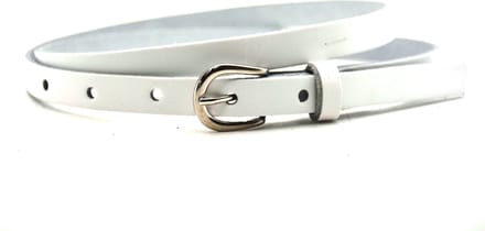 Take-it 1,5 cm smalle riem wit - dames riem 100% leder - Maat 85 - Totale lengte 100 cm