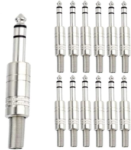 Dailygoody - 12pcs 6.35mm TRS Solder Connector Jack - Audio Plug voor DJ Mixer en Speaker Cables