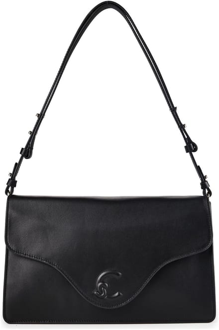 COCCINELLE Leren schoudertas C-Me Softy Smooth Shoulder Bag Noir zwart