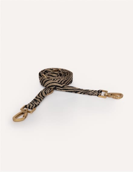 Dogguo Zebra Leash - Hondenriem - 250x2.5 cm Beige Zwart M