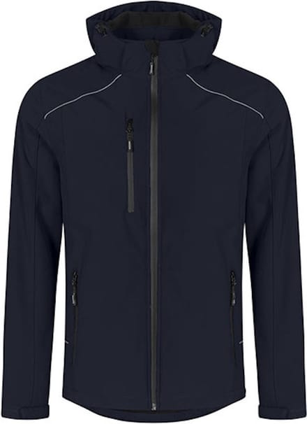 Men's Softshell Outdoorjas met afneembare capuchon Navy - 5XL