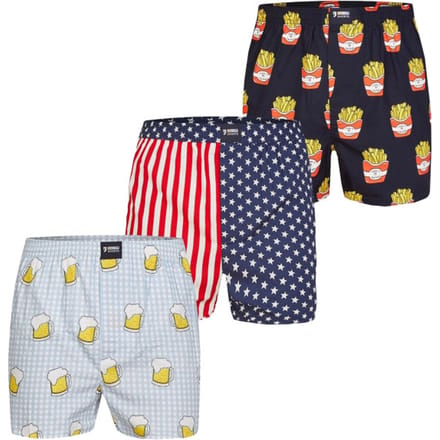 Happy Shorts Wijde Boxershorts Heren Met Print 3-Pack - Maat M