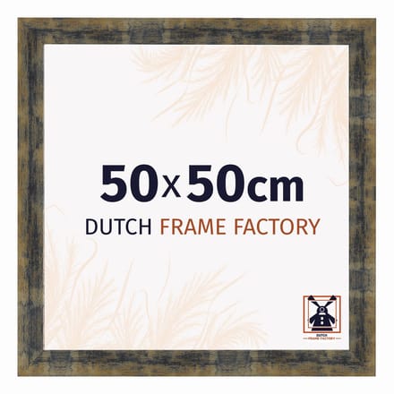 Fotolijst 50x50 cm - MDF - Blauw Goud Gemeleerd - Praag