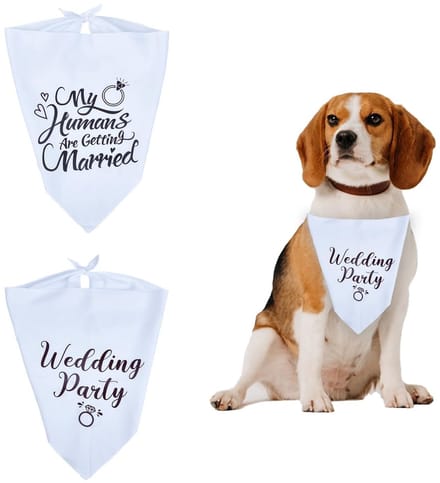 Dailygoods - 2 Stuks Verlovingsbandana voor Honden