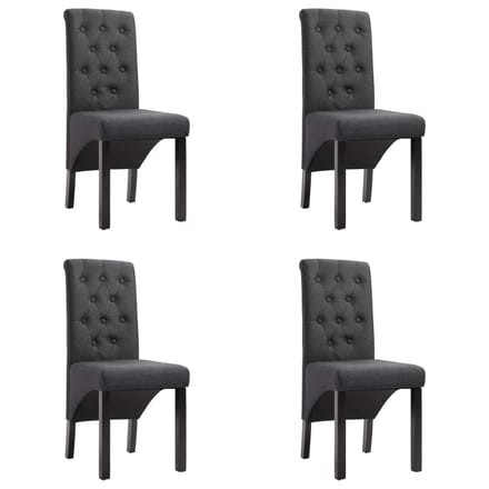 vidaXL - Eetkamerstoelen - 4 - st - stof - donkergrijs