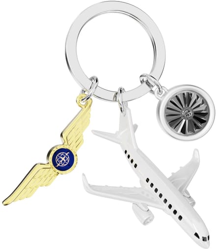 Metalmorphose Sleutelhanger Passagiersvliegtuig met Wing en Straalmotor