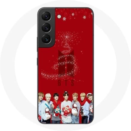 Coque pour Samsung Galaxy S22 BTS Bangtan Garçons Fond Rouge Cadeau de Noël 2023