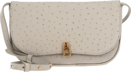 COCCINELLE Leren Schoudertas Magie Ostrich Mini Crossover Bag Gelso Beige