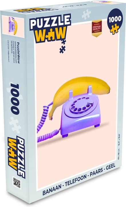 Puzzel Banaan - Telefoon - Paars - Geel - Legpuzzel - Puzzel 1000 stukjes volwassenen