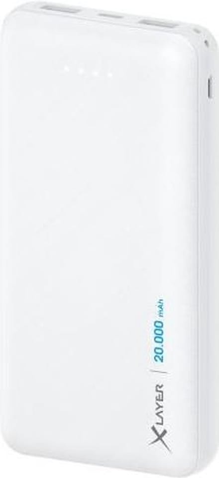 XLayer Powerbank Micro Wit - 20000 mAh LiPo Powerbank - 2 x USB-uitgang - 1 x USB-C-ingang - Wit