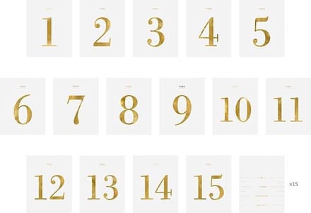 Tafel Nummers kaart 1-15