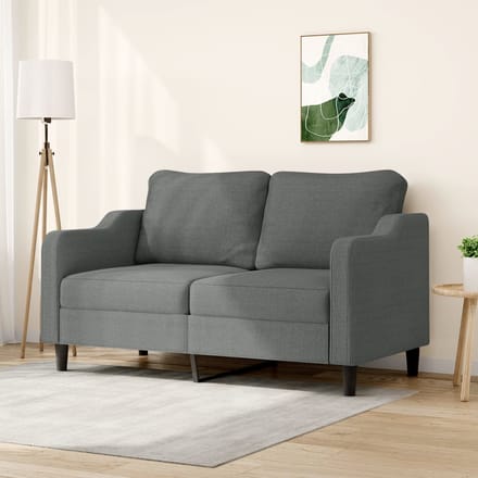 vidaXL - Tweezitsbank - 140 - cm - stof - donkergrijs