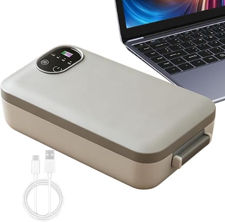 Verwarmde Lunchbox - Elektrische Voedselwarmer - Maaltijden Warm Houden - Instelbare Temperatuur - 900 ml - Grijs