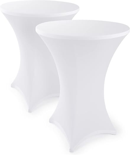Set van 2 Elastische Tafelhoezen voor Bartafel/Hogetafel 60-65 cm Wit - Stretchy Hoes