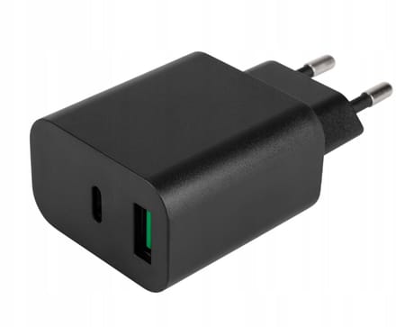 Snellader 20W – 1× USB-C + 1× USB-A – Zwart
