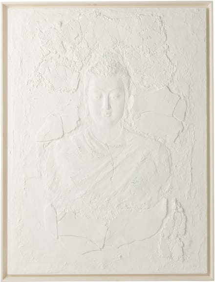 J-Line schilderij Plaster Buddha - hout - wit