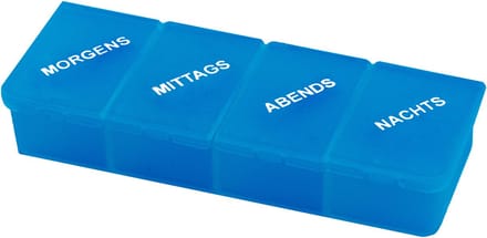 Sundo Pillendoosje Met 4 vakken en dagindeling - Blauw