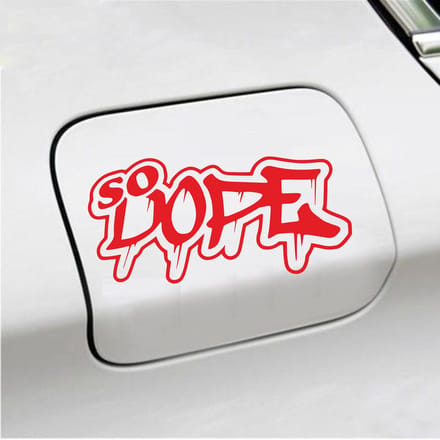 Bumpersticker - So Dope - 8,2 X 15 - Rood