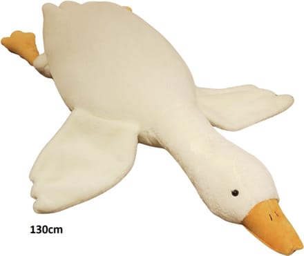 Gans knuffel - Levensgrote pluche gans van 130 cm - Zijdezacht 2-in-1 kussen