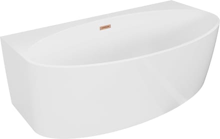 Mexen Bruna vrijstaande muurbad 170 x 88 , wit glans, overloop geborsteld koper - 52731708800-65