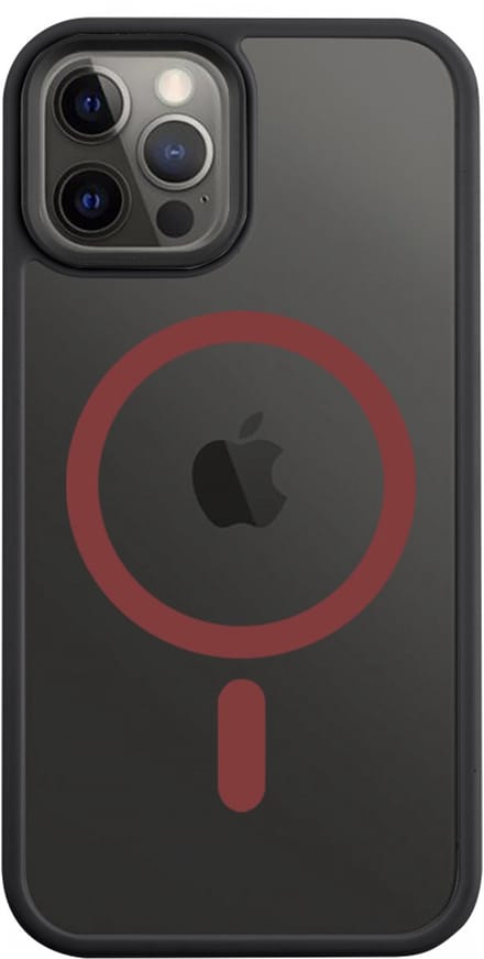 Tactical iPhone 12/12 Pro MagForce Hyperstealth 2.0 Cover – Hoesje met Losse Klikbare Knoppen – Black/Red