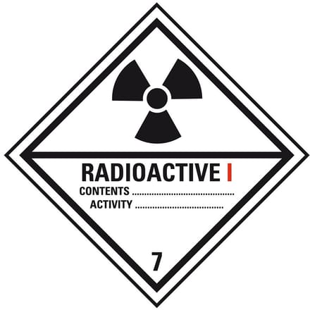 ADR klasse 7 sticker radioactief 1 300 x 300 mm