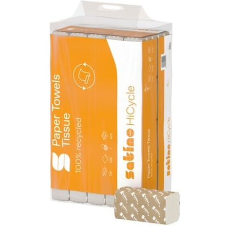 Handdoek Satino PT3 HiCycle v-vouw 2-laags 240x230mm 20x200 vel wit 278720