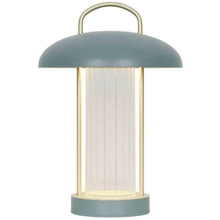 Nordlux LED tafellamp Mirano, hoogte 29 cm, stofgroen, metaal