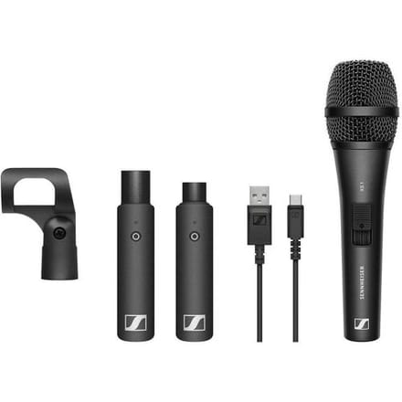 Hand Draadloze microfoonset Sennheiser XSW-D VOCAL SET Zendmethode:Radiografisch Incl. klem